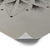 Poster mandala dotwork moderne noir et blanc (Coin)