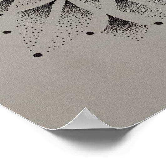 Poster mandala dotwork moderne noir et blanc (Coin)