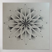 Poster mandala dotwork moderne noir et blanc (Devant)