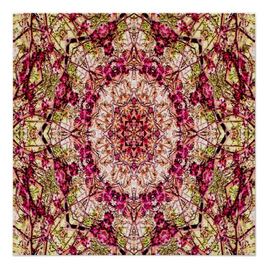 Poster Mandala du bourgeon rouge... (Devant)