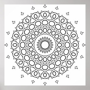 Poster Mandala du cercle orbital avec anneau accentué en