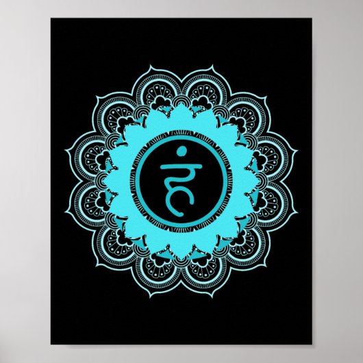 Poster Mandala du chakra de la gorge Vishuddha (Devant)