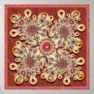 Poster Mandala du cœur