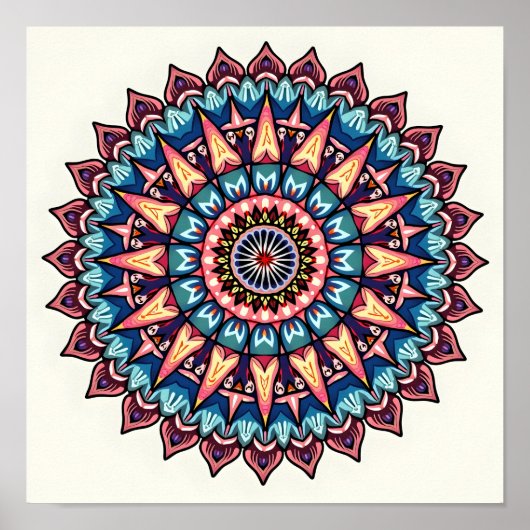Poster Mandala en blanc (Devant)
