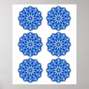 Poster Mandala en bleu