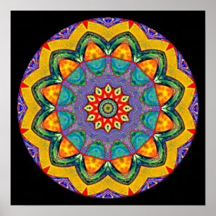 Poster Mandala en cristal "d'édredon de mandala"