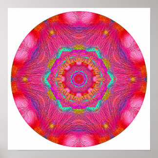 Poster Mandala en cristal rose
