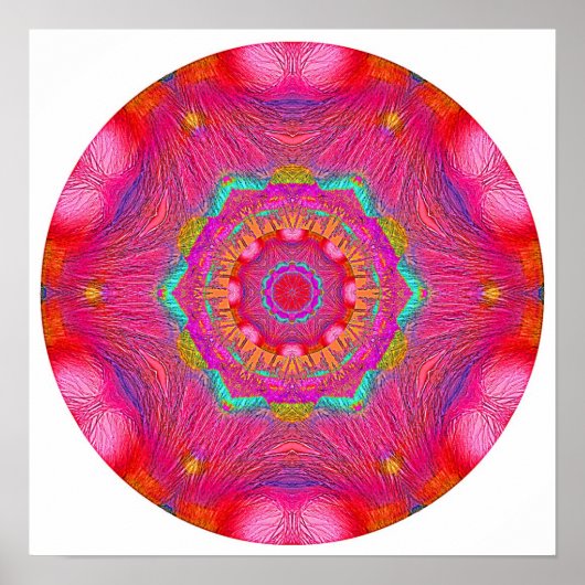 Poster Mandala en cristal rose (Devant)
