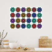 Poster Mandala en différentes couleurs (Cuisine)