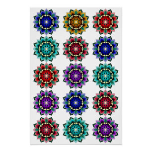 Poster Mandala en différentes couleurs