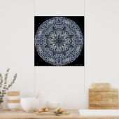 Poster Mandala en verre de couleur bleu (Cuisine)