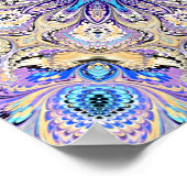 Poster Mandala en violet, bleu et or (Coin)