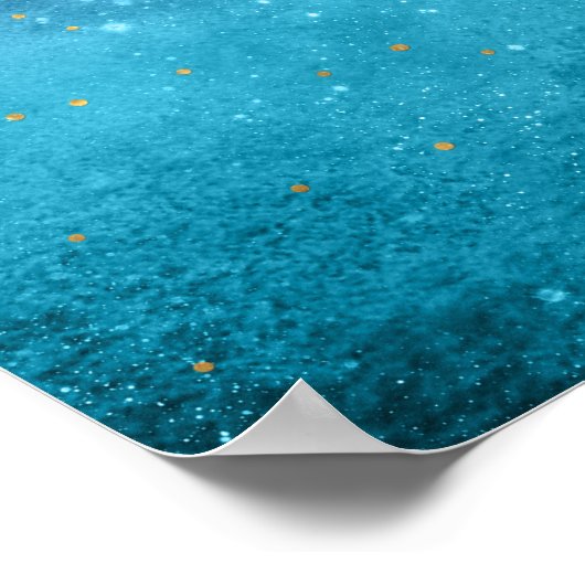 Poster Mandala et confetti à fleurs d'or (Coin)