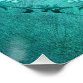 Poster Mandala ethnique floral turquoise grunge. (Coin)