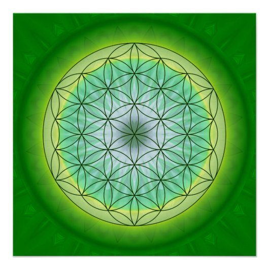 Poster Mandala fleur de vie no 3 dessinée par Tutti (Devant)