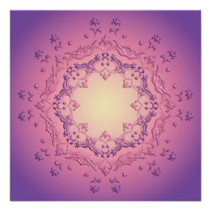 Poster Mandala floral ethnique de gradient