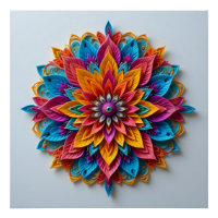 Mandala floral futuriste