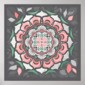 Poster Mandala Floral Rustique (Devant)