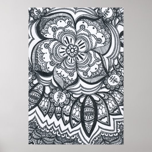 Poster Mandala Flower Eyed. (Devant)