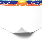 Poster Mandala Flower Magic Blue Aquarelle (Coin)