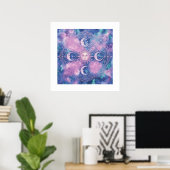 Poster Mandala Galaxie Nébuleuse Soleil & Lune Céleste (Bureau à domicile)