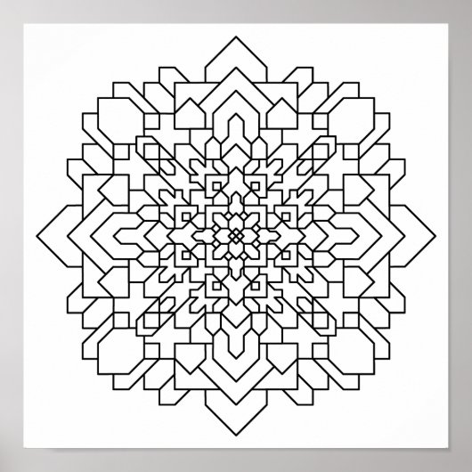 Poster Mandala géométrique #12 (Devant)