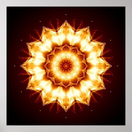 Poster Mandala Golden Sun (Devant)