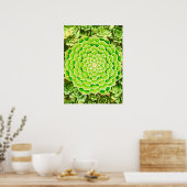 Poster Mandala Green Gold Abstrait Photographie Succulent (Cuisine)