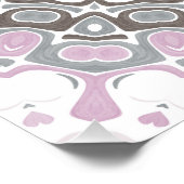 Poster Mandala Gris Clair et Rose Pâle (Coin)