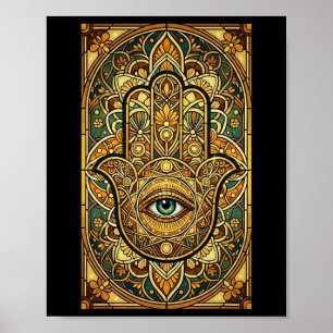 Poster Mandala Hamsa Main Verre Cathédrale Méditation Spi