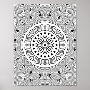 Poster Mandala Hypnotique aux Ondulations avec des Couche