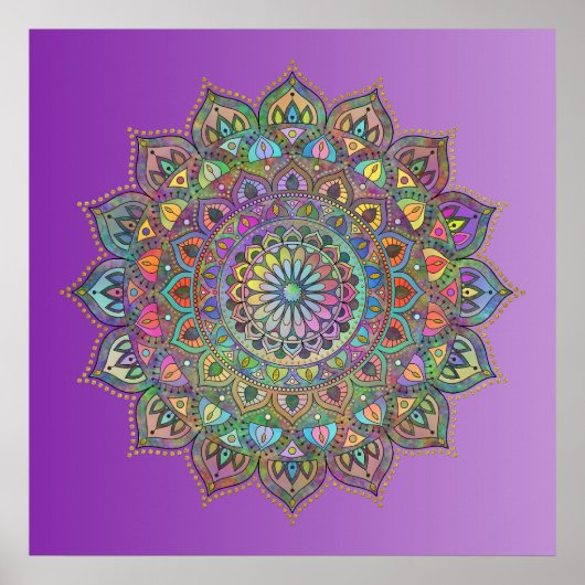 Poster Mandala Inde Style 1 (Devant)