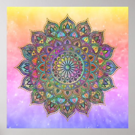 Poster Mandala Inde Style 1 (Devant)
