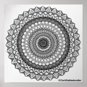 Poster Mandala inspiré par les mathématiques