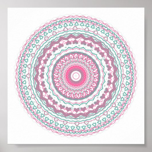 Poster Mandala Kaleidoscope Motif (Devant)