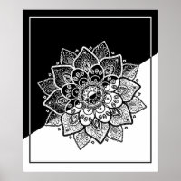 Mandala moderne géométrique noir & blanc
