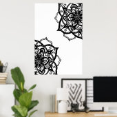 Poster Mandala noir et blanc (Bureau à domicile)