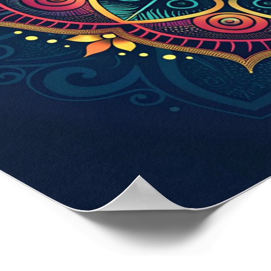 Poster Mandala numérique complexe : un kaléidoscope de co (Coin)