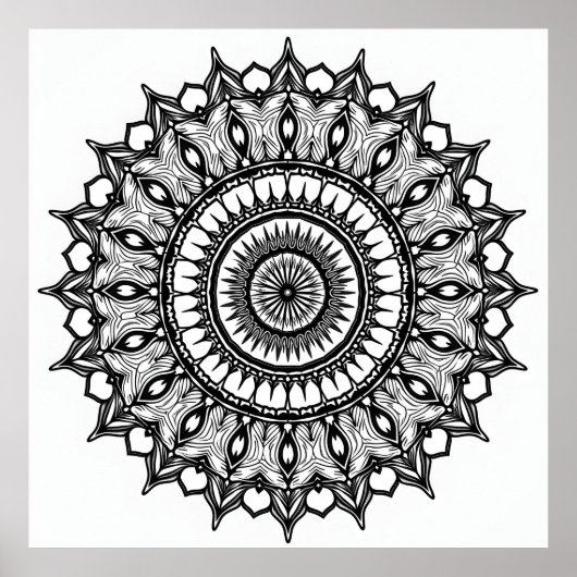 Poster Mandala on white (Devant)