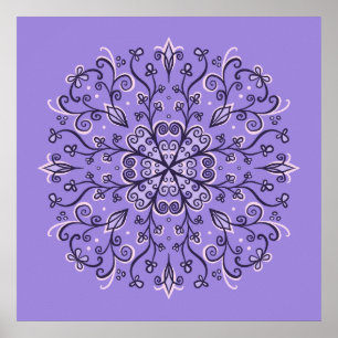 Poster Mandala - Ornement d'hiver élégant