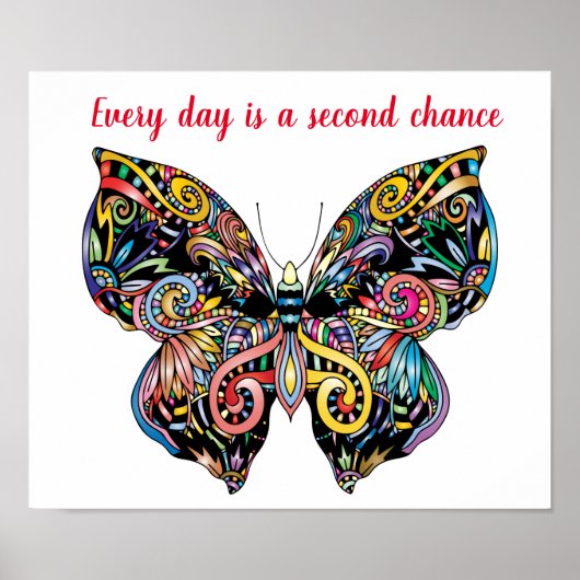 Poster Mandala papillon (Devant)