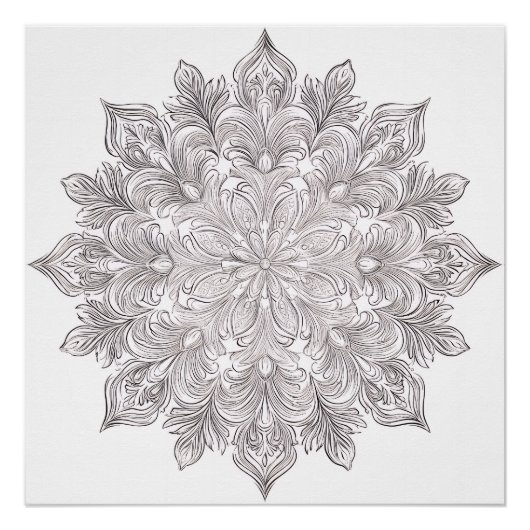 Poster Mandala Petale de Plume (Devant)