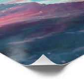 Poster Mandala polyscape géométrique Ocean Pastel Blue (Coin)