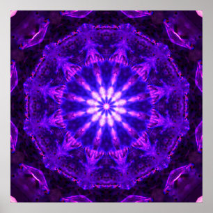 Poster Mandala pourpre lumineux