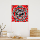 Poster Mandala Prism (Rouge) (Cuisine)