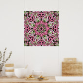 Poster Mandala psychédélique rose et vert en kaléidoscope (Cuisine)