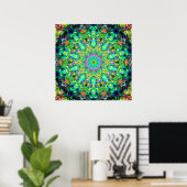Poster Mandala psychédélique très colorée (Bureau à domicile)