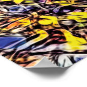 Poster Mandala psychédélique violet et jaune (Coin)