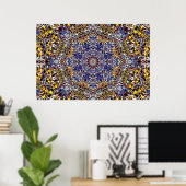 Poster Mandala psychédélique violet et jaune (Bureau à domicile)