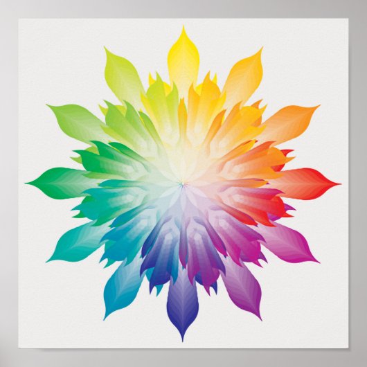 Poster Mandala Rainbow Colors - Fleur - Énergie - Harmoni (Devant)